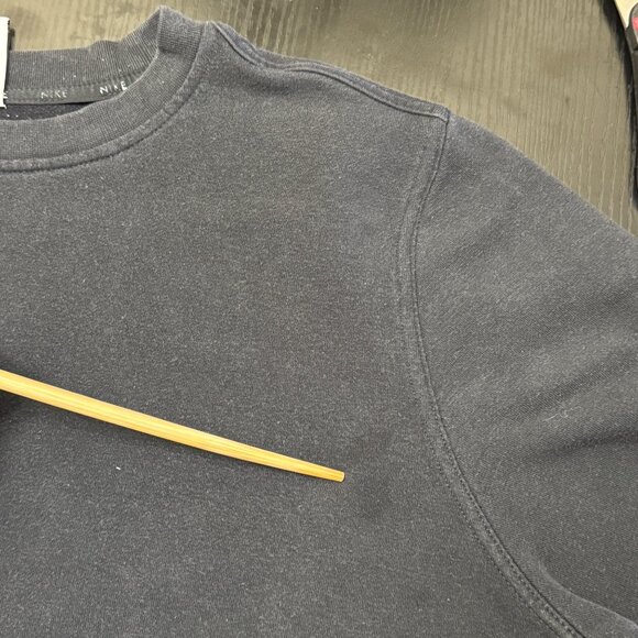 Nike Center Swoosh Sweatshirt Women's XL Black Dri-FIT One French Terry Crewneck - Picture 5 of 10